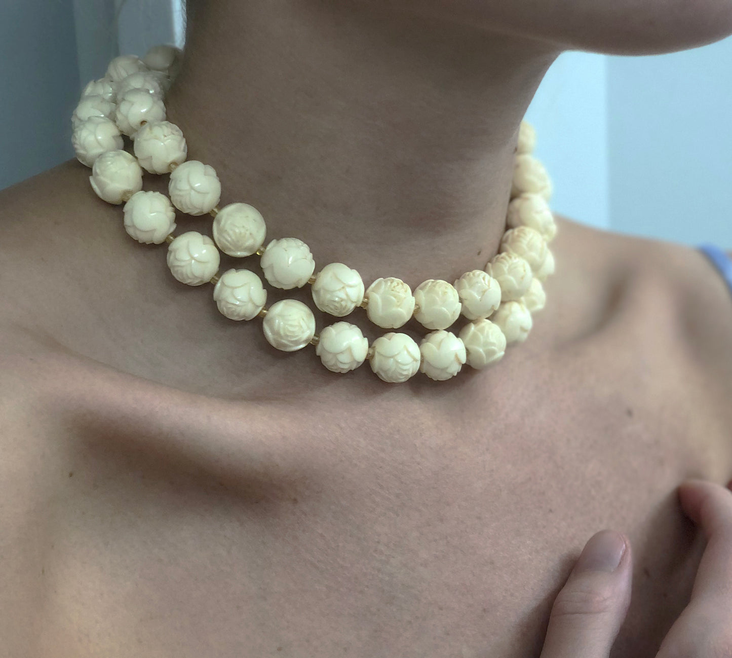 Vintage Rose Bead Belt + Necklace