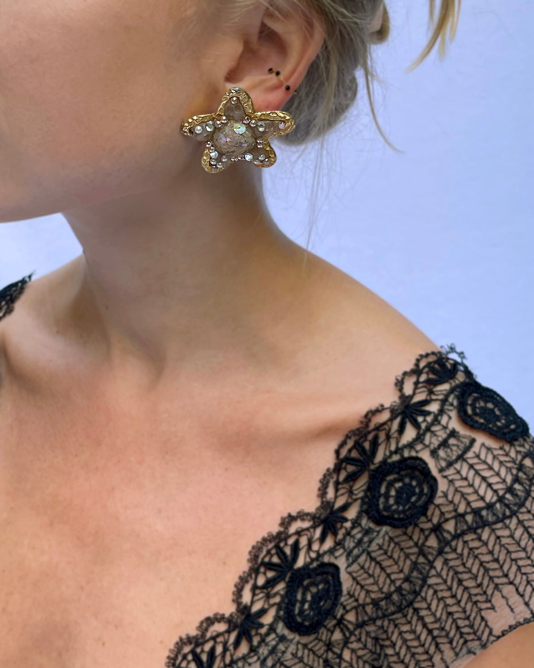 Vintage Jacky De G Star Earrings
