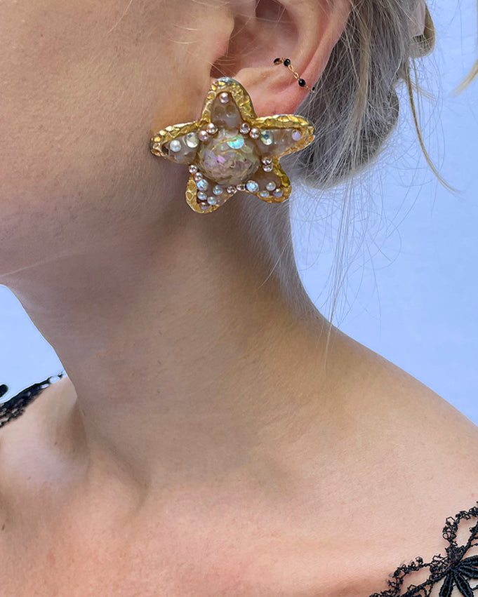 Vintage Jacky De G Star Earrings