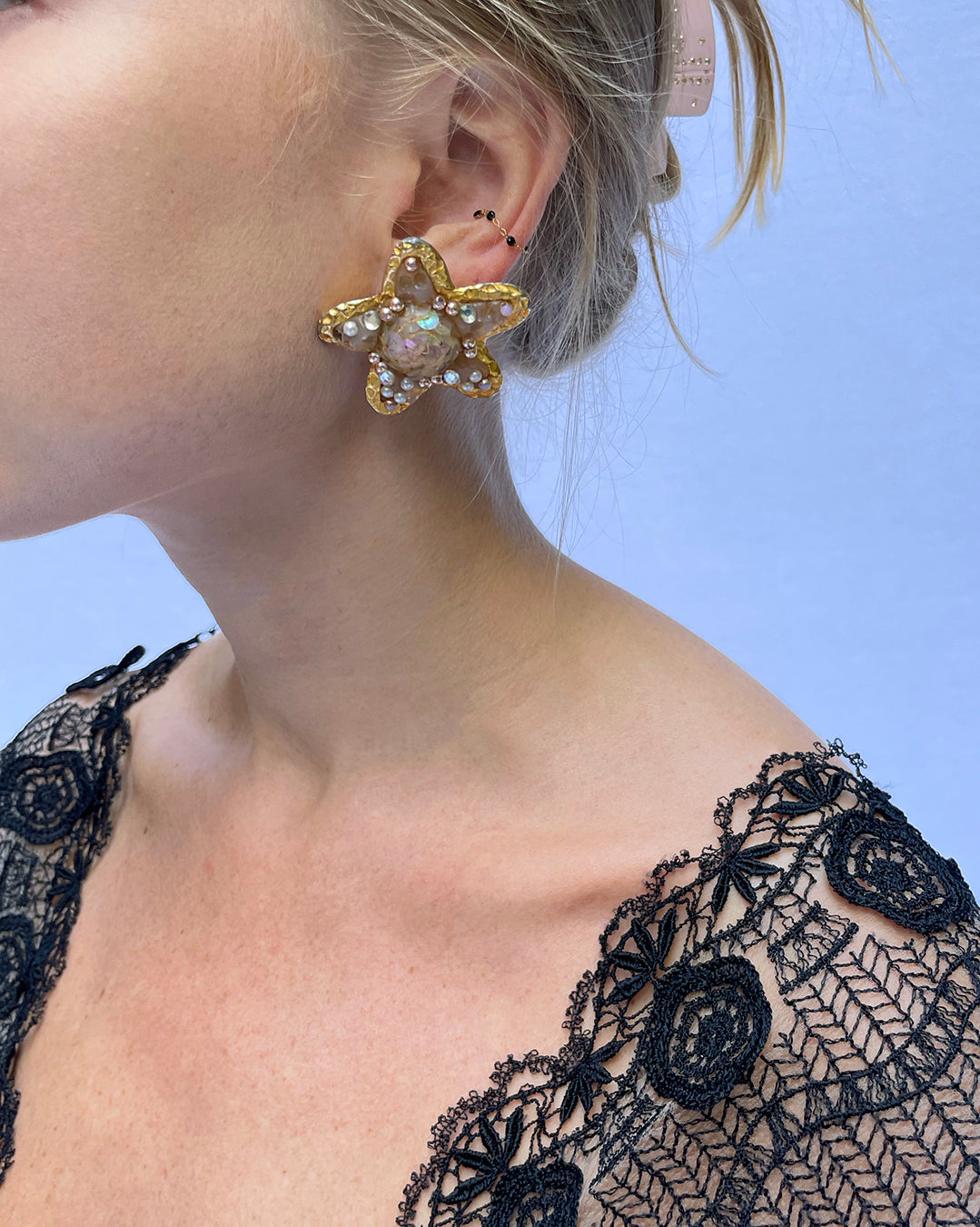 Vintage Jacky De G Star Earrings