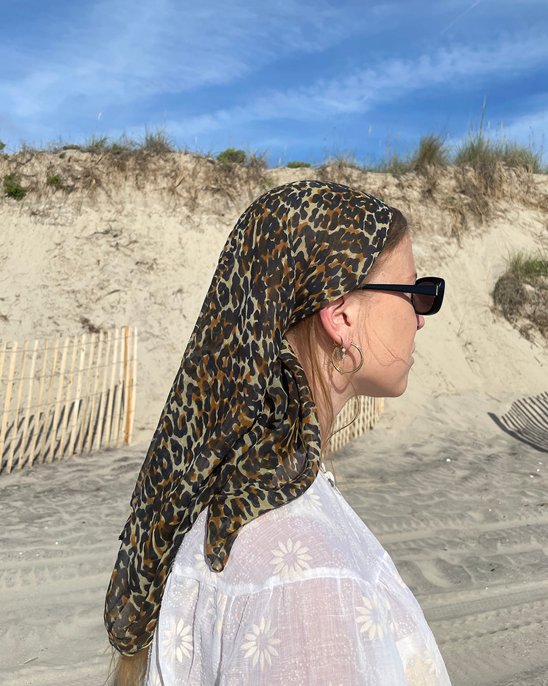 Vintage Silk Chiffon Leopard Scarf (Attributed To Patrick Kelly)