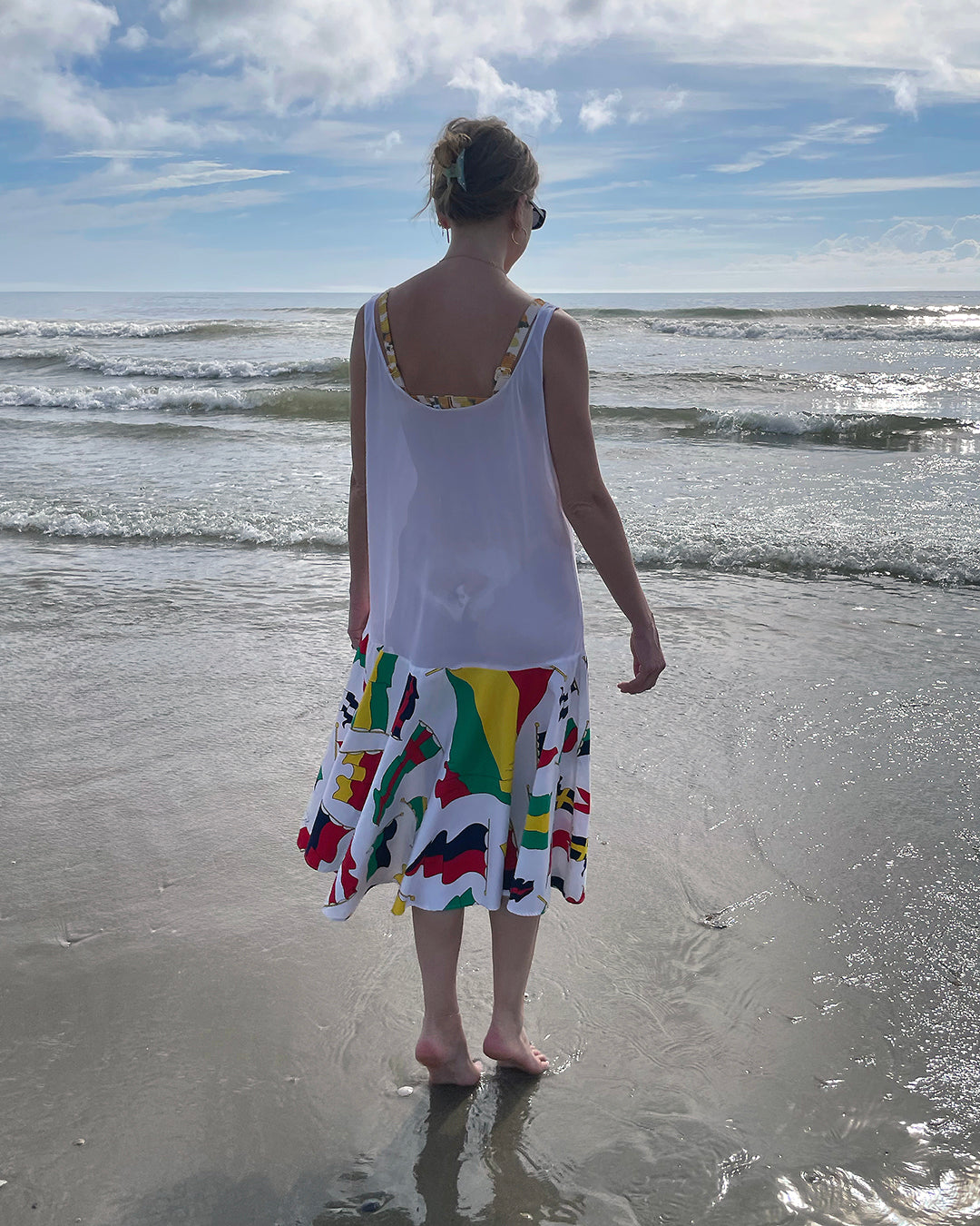 Vintage Nautical Print Coverup Dress