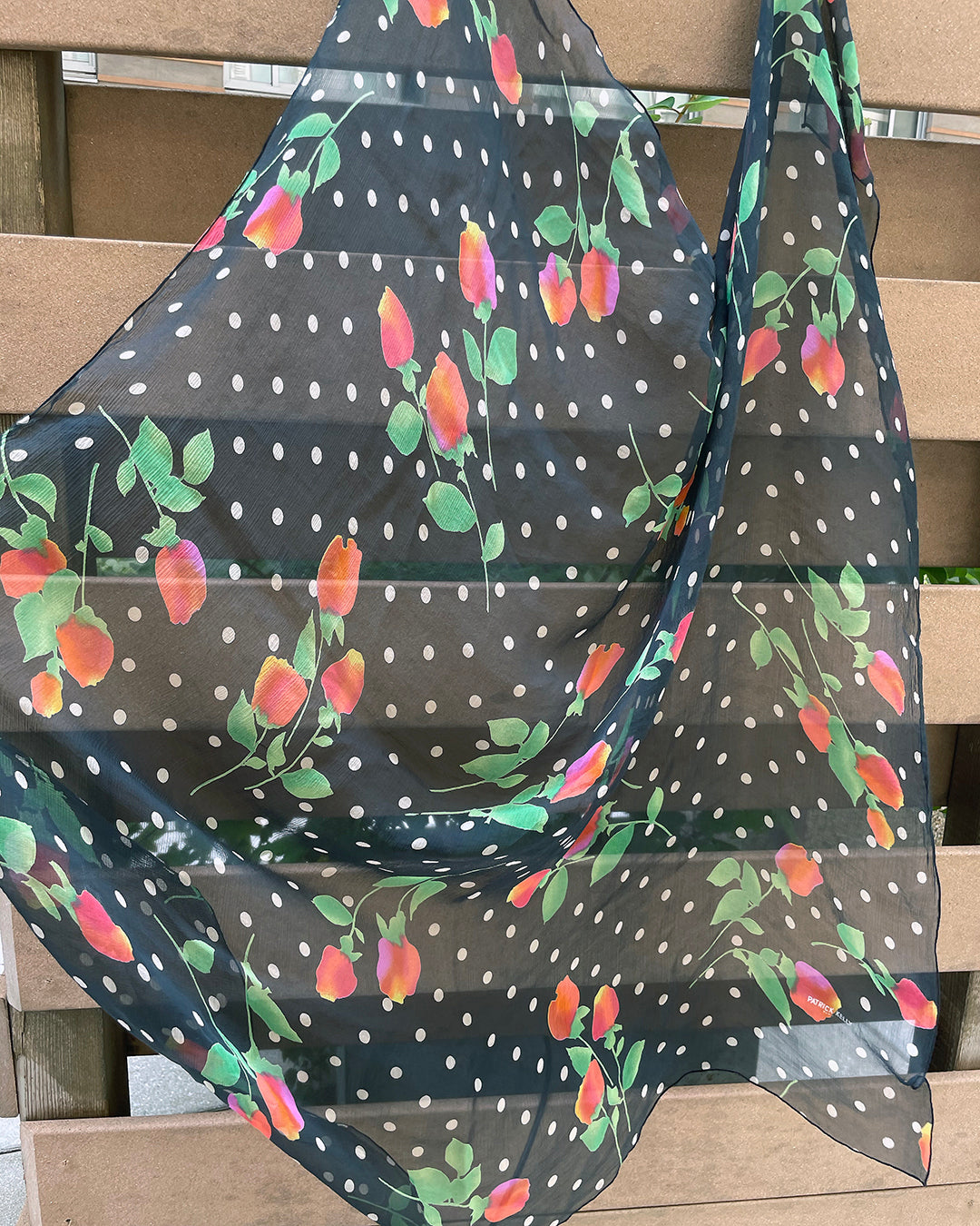 Rare Important Spring 1989 Patrick Kelly Silk Chiffon Scarf