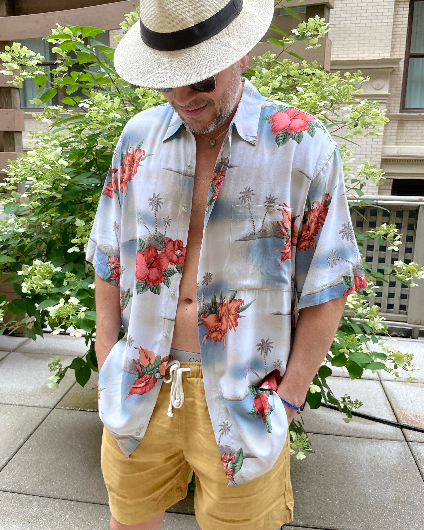 Vintage Pierre Cardin Men's Hawaiian Shirt