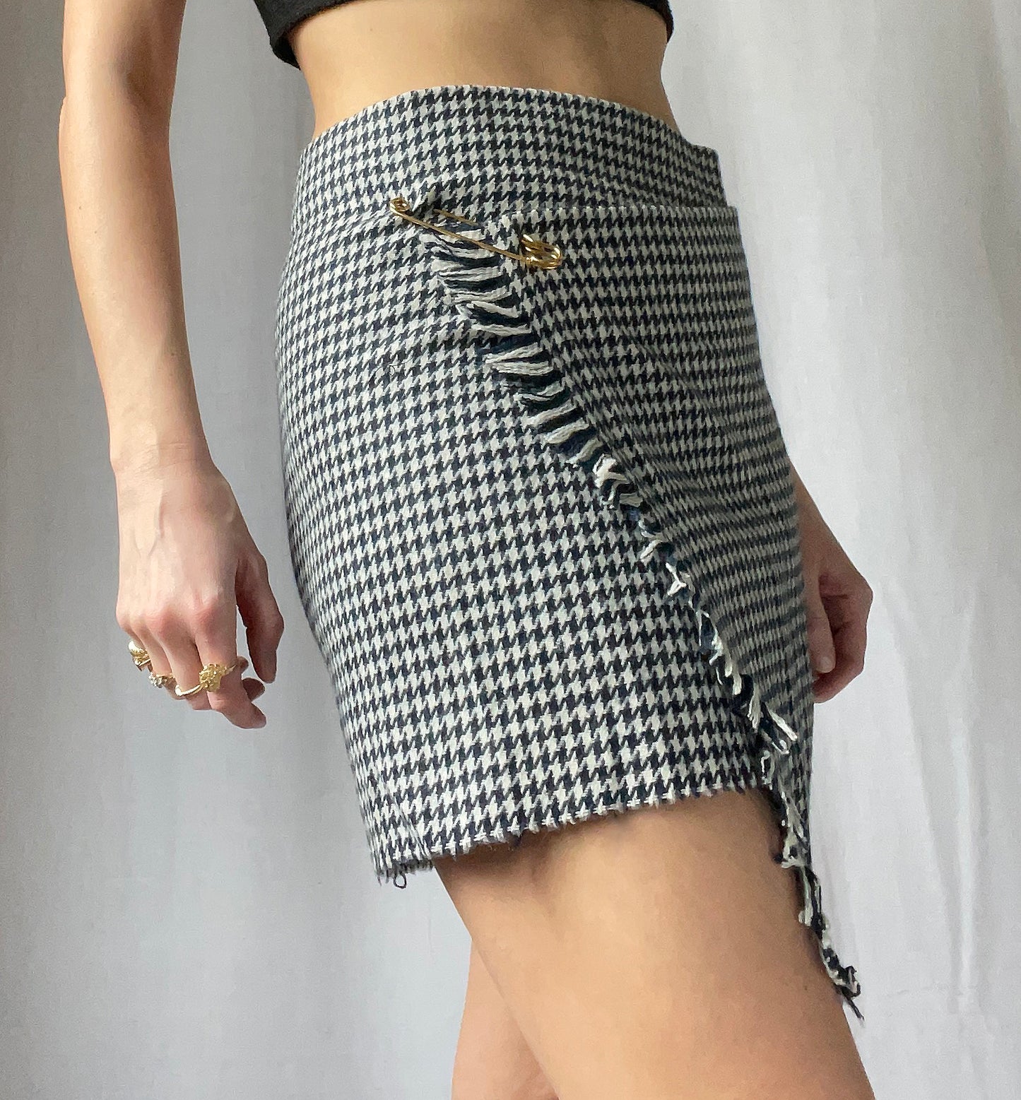 Vintage Wool Wrap Skirt With Safety Pin Closure
