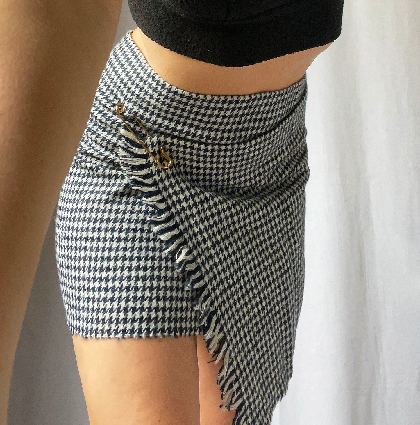 Vintage Wool Wrap Skirt With Safety Pin Closure
