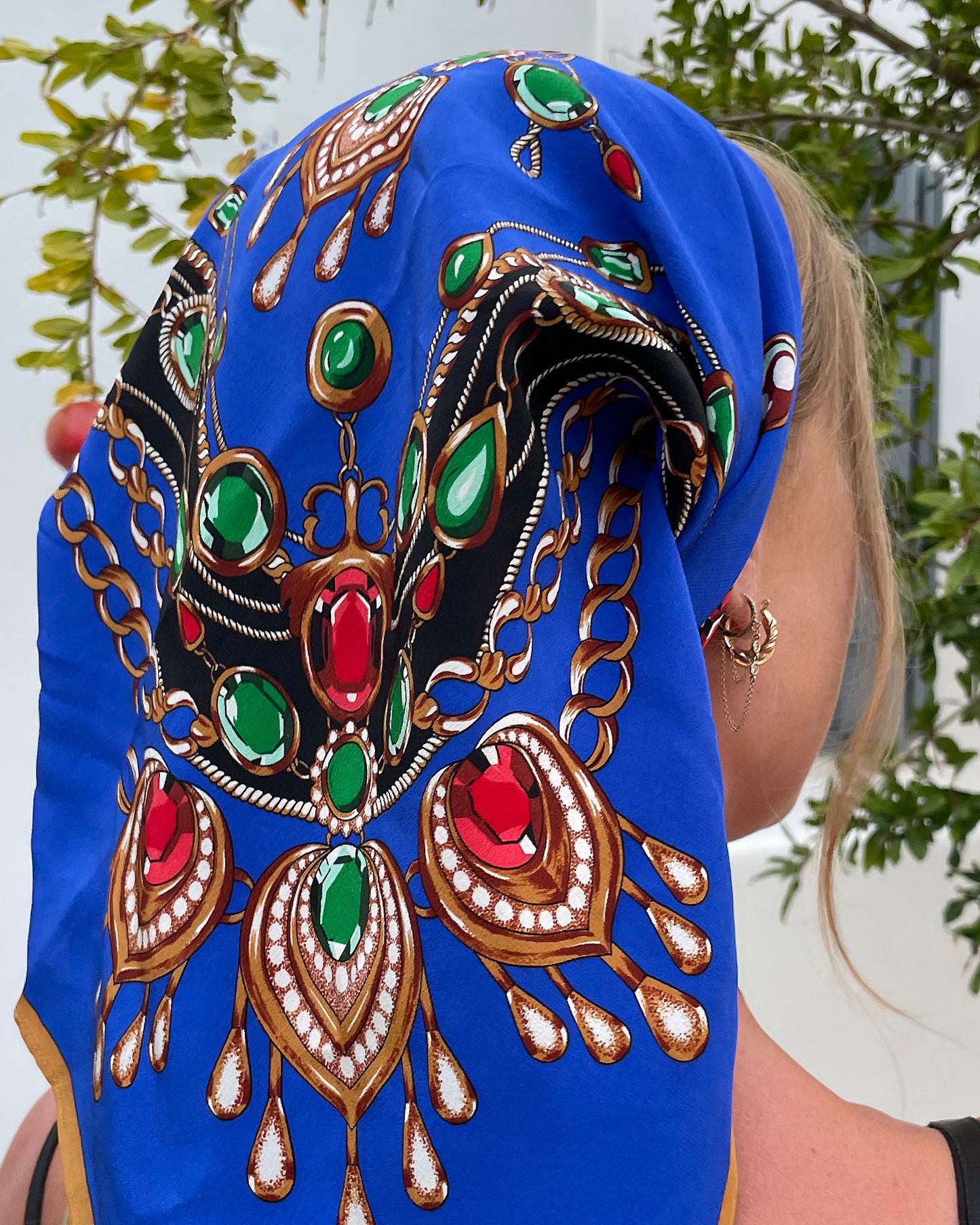 Vintage Printed Silk Scarf