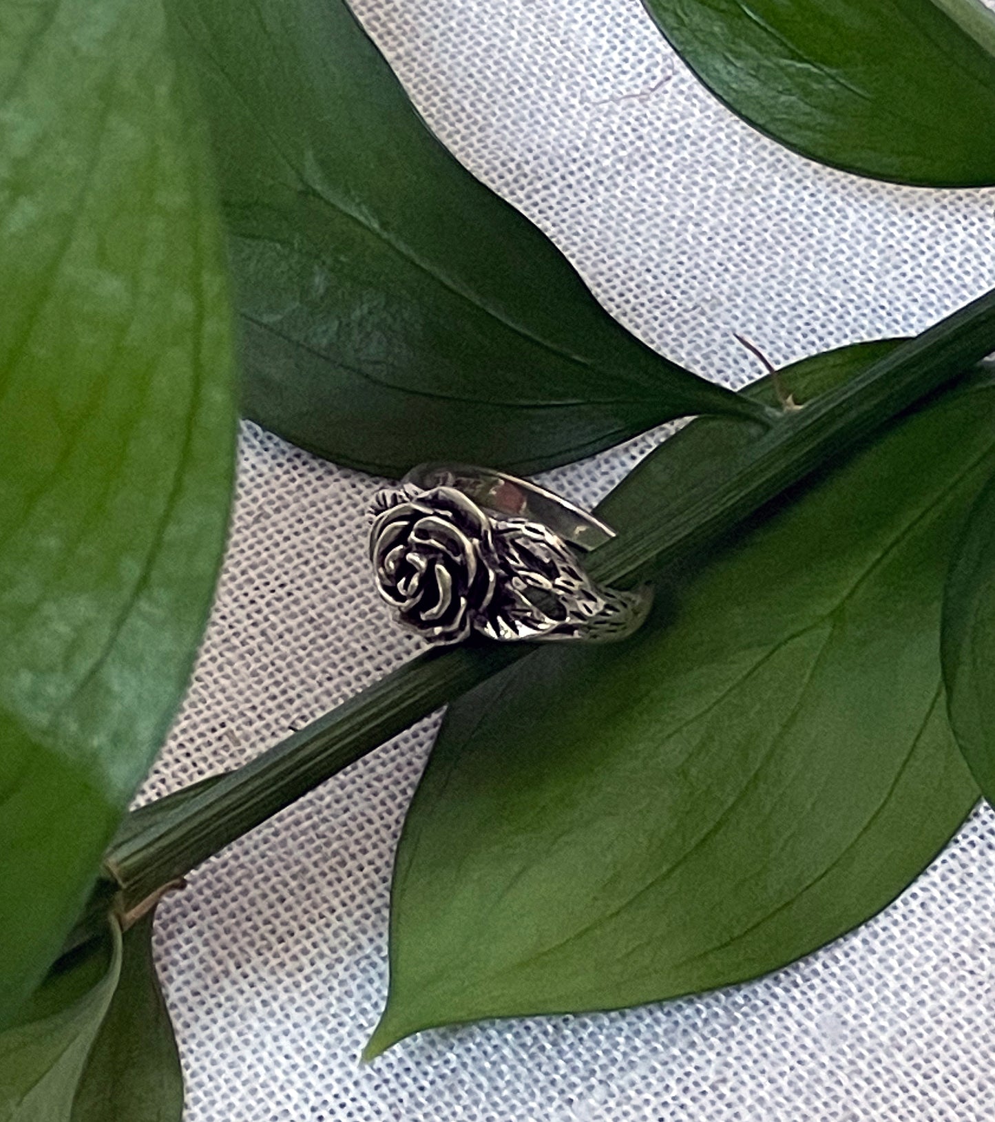 Vintage Sterling Silver Rose Ring