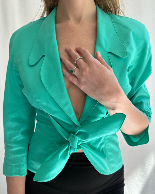 Vintage Thierry Mugler Evening Jacket With Tie Waist