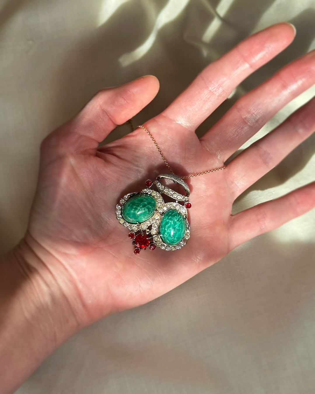 Vintage 1940s Trifari Crown Pendant/Brooch