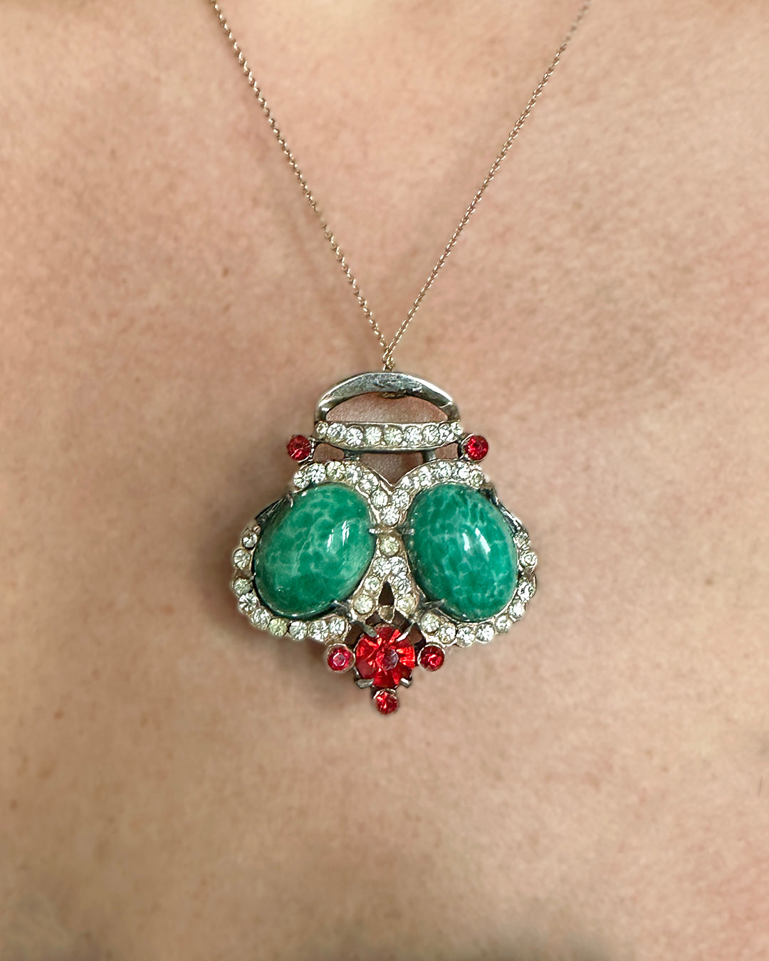 Vintage 1940s Trifari Crown Pendant/Brooch