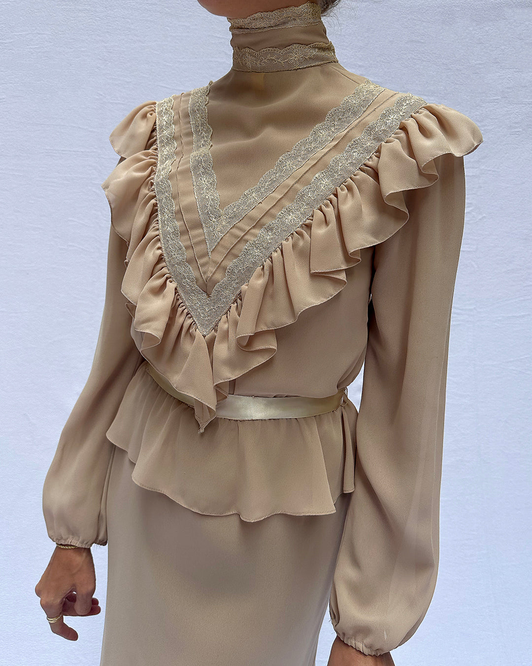 Vintage Victorian-Style Blouse With Underslip