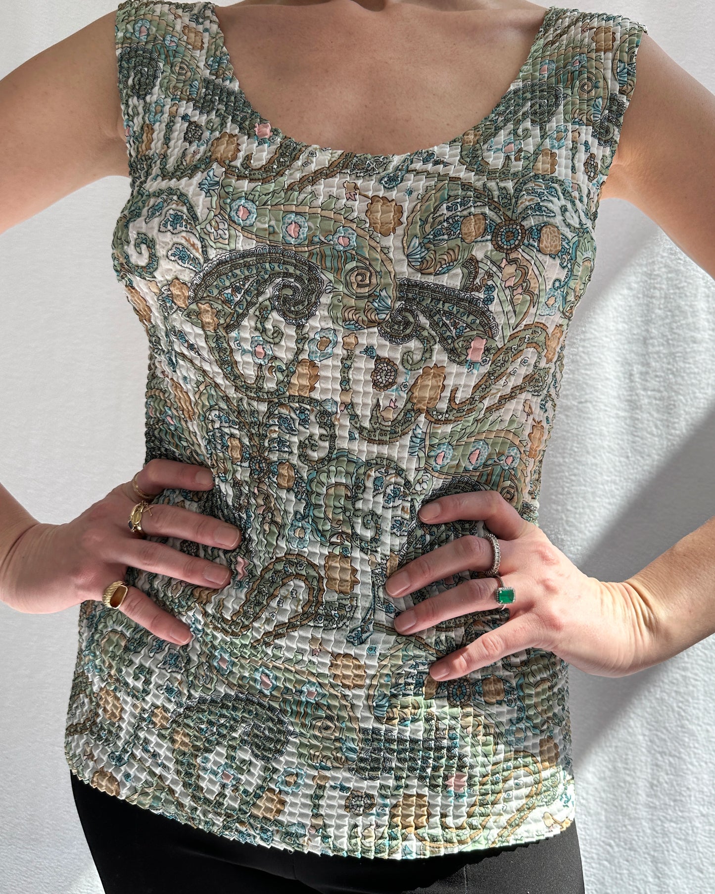 Vintage Y2K Square Micropleat Scrunch Top