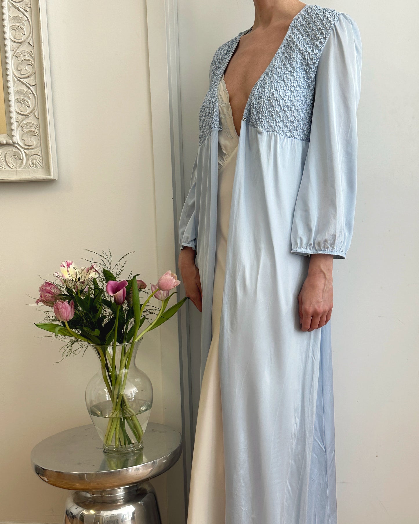 Vintage 1970s Smocked Peignoir