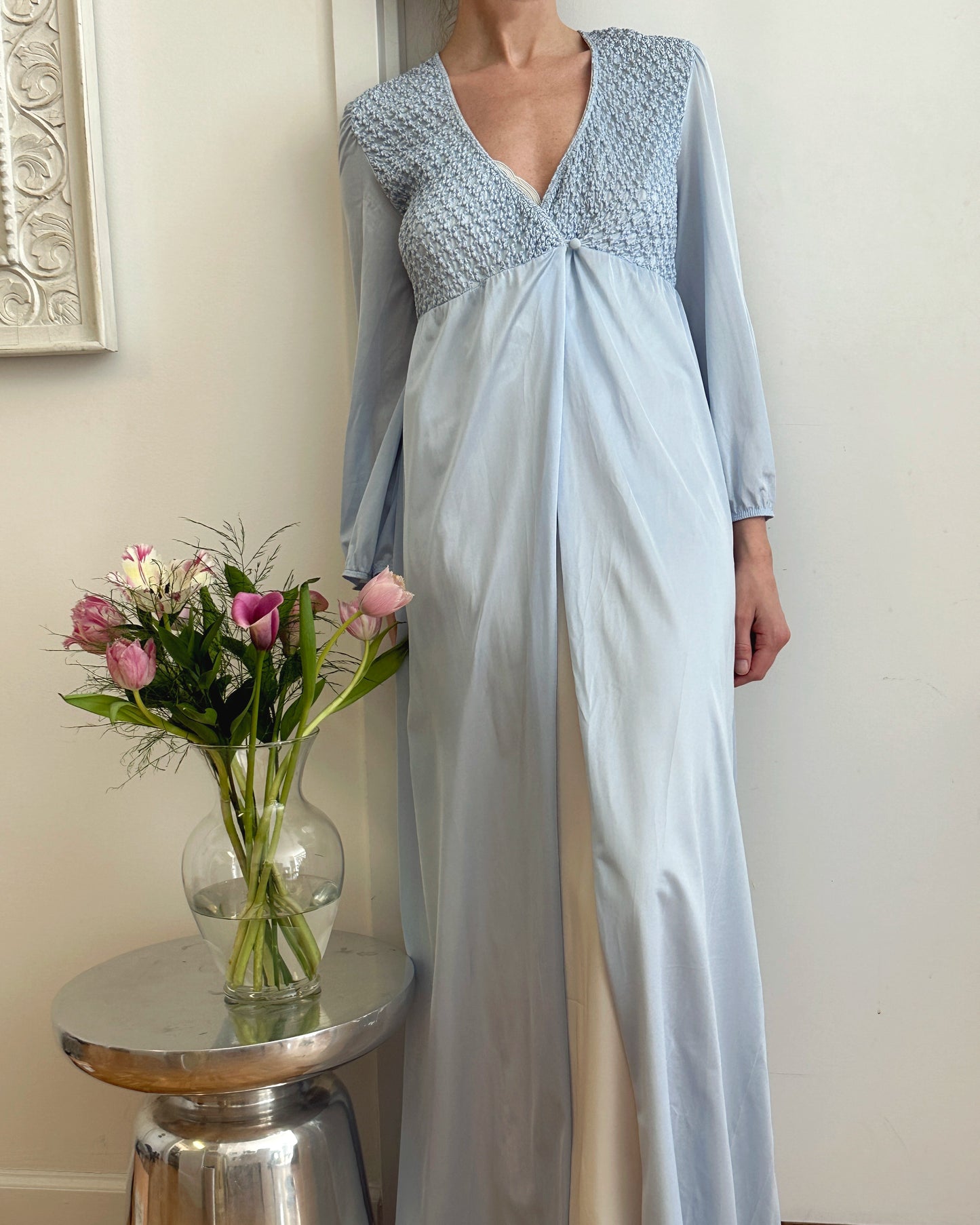 Vintage 1970s Smocked Peignoir