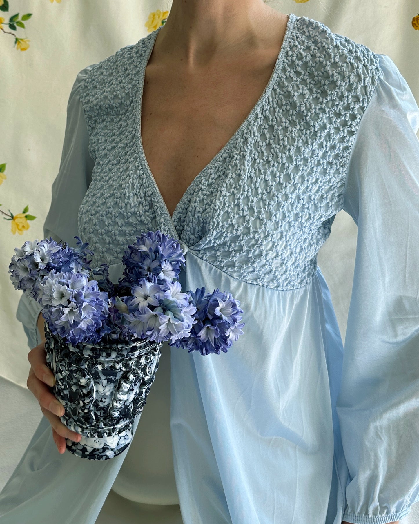 Vintage 1970s Smocked Peignoir