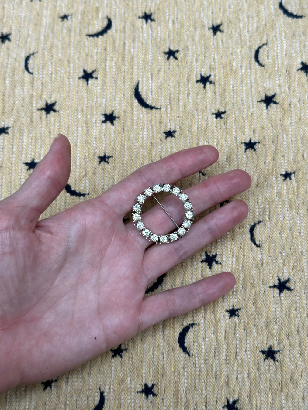 Vintage 1950s Crystal Circle Pins