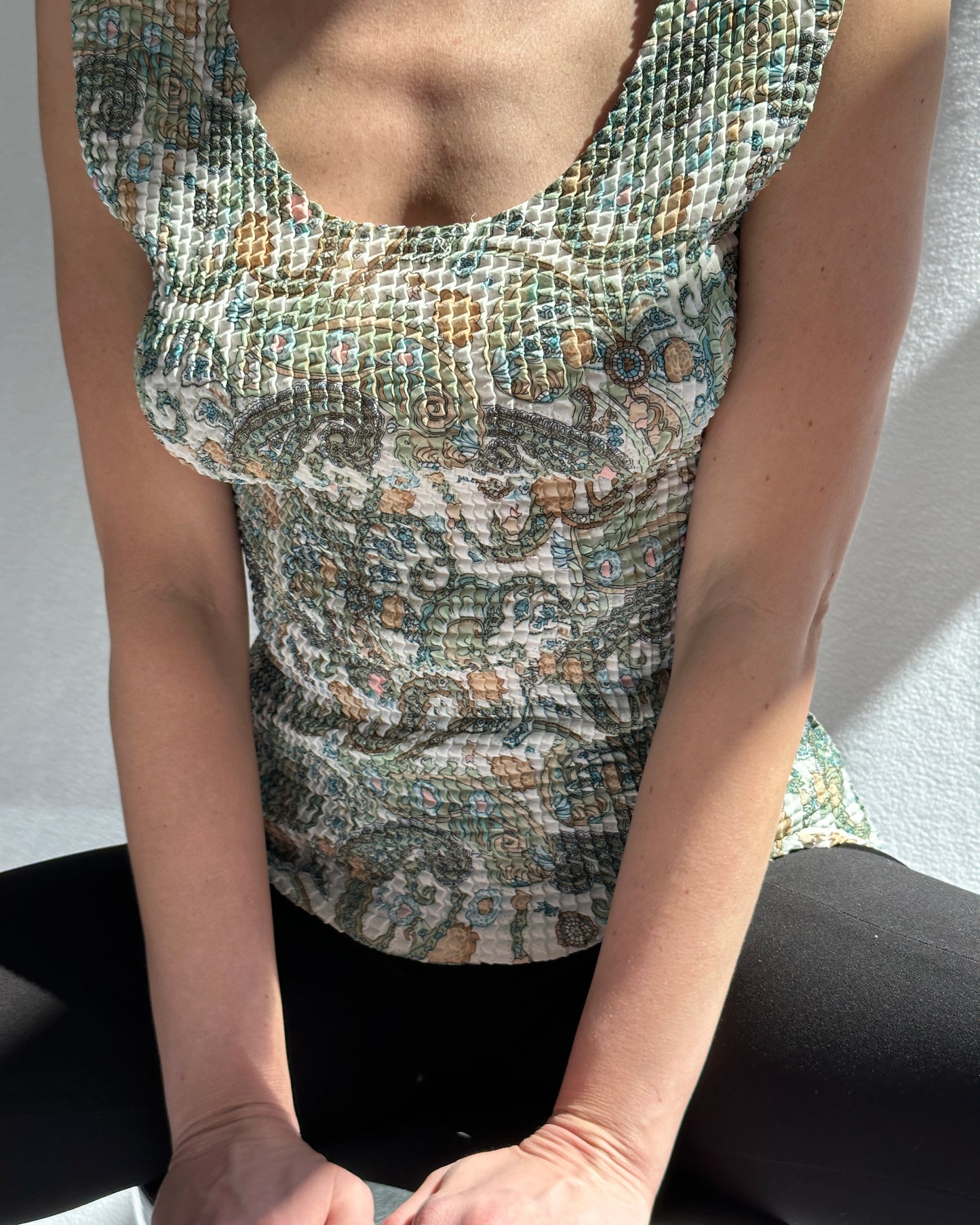 Vintage Y2K Square Micropleat Scrunch Top