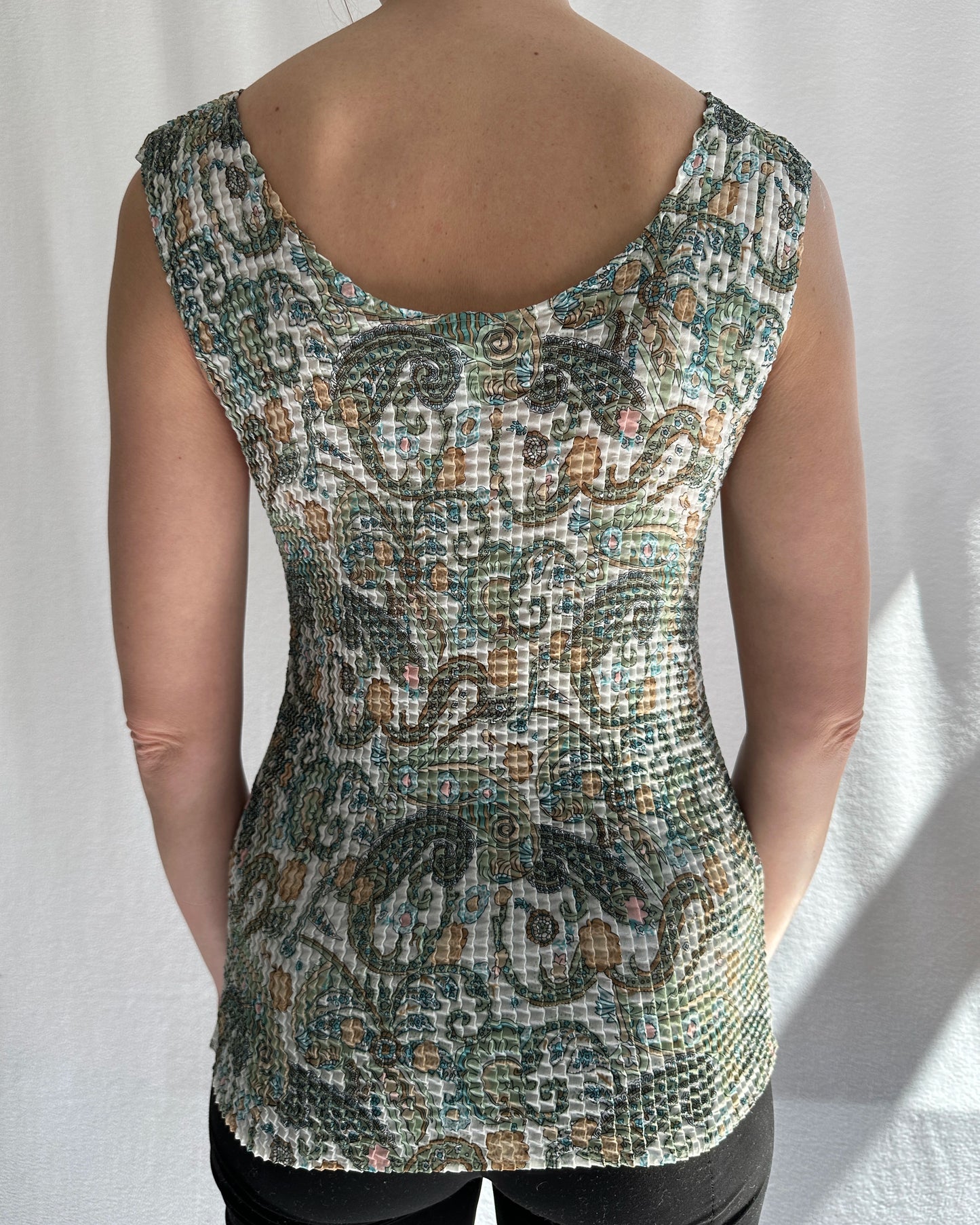 Vintage Y2K Square Micropleat Scrunch Top