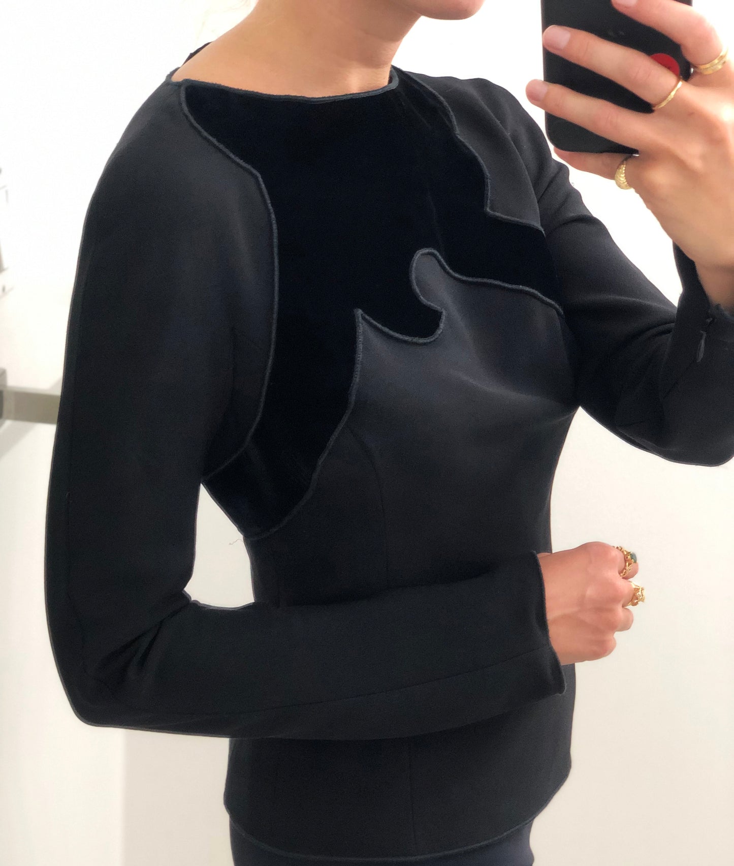 Vintage Giorgio Armani black velvet top