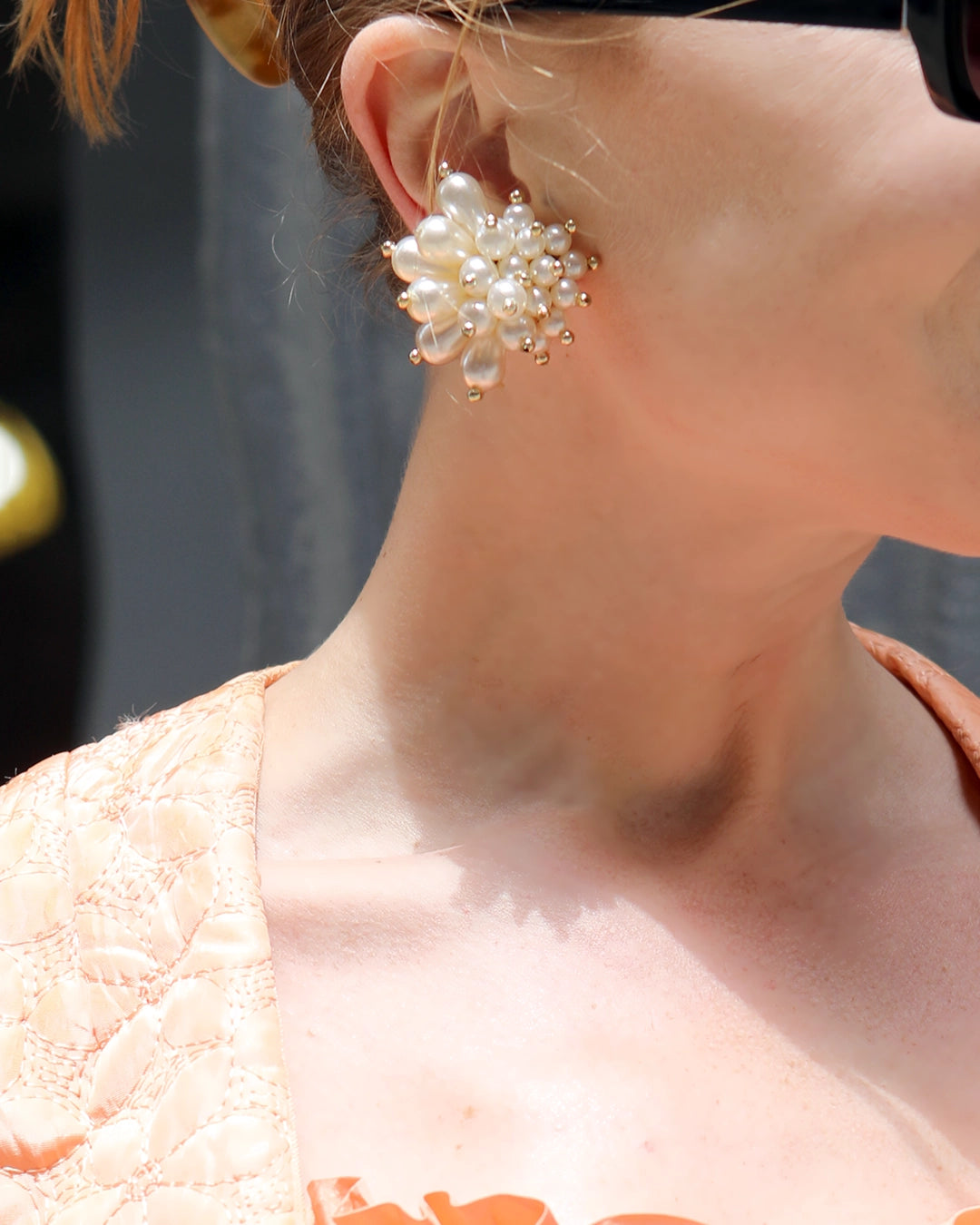 Vintage Pearl Cluster Starburst Earrings