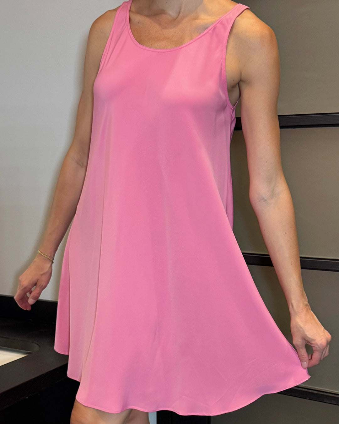 90s Designer Vintage Bias-Cut Trapeze Minidress
