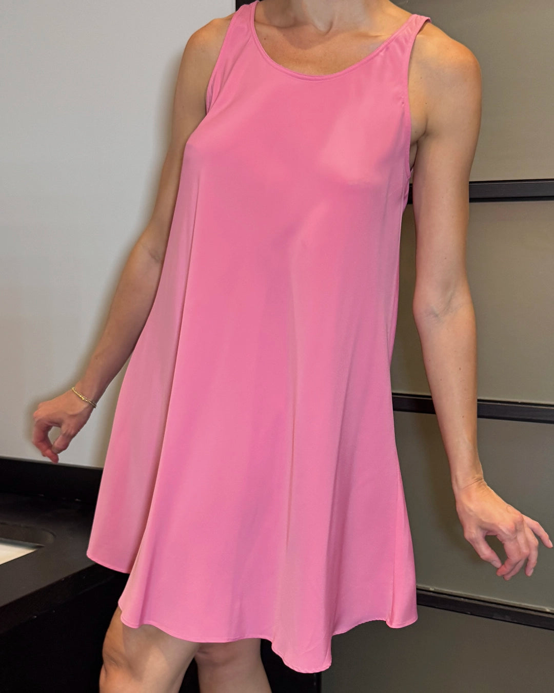 90s Designer Vintage Bias-Cut Trapeze Minidress