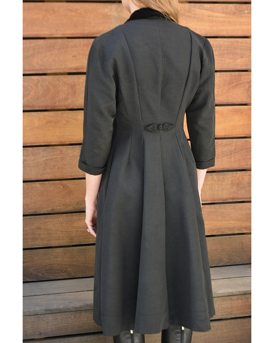 Antique Faille Princess Coat Frock with Frog Closures
