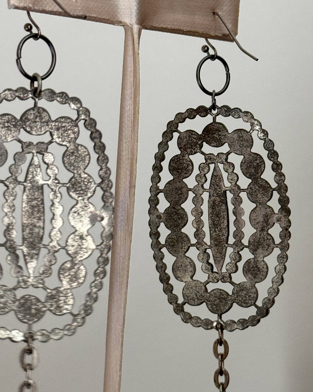 Antique Georgian Cut Steel Large Earrings