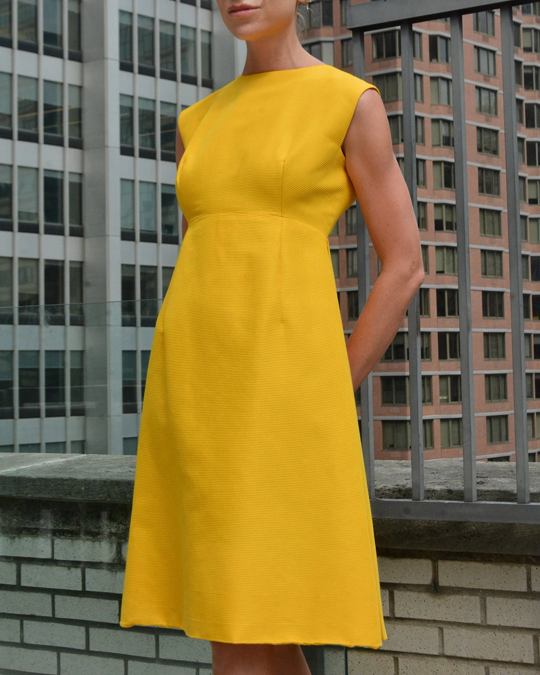 Vintage 1960s Nina Ricci Silk Grosgrain A-Line Dress