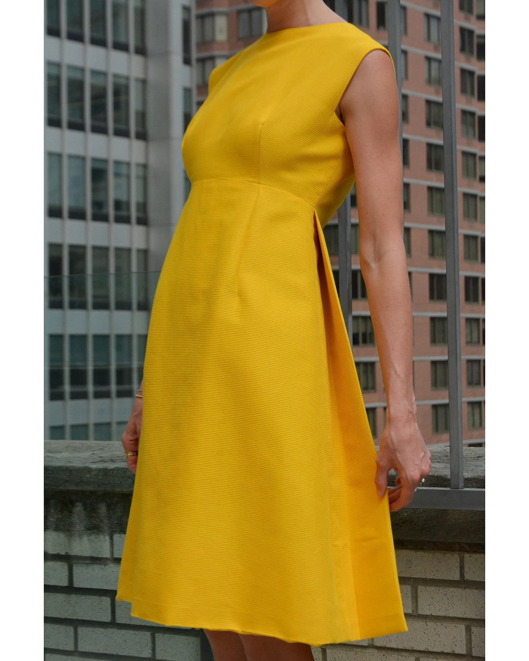 Vintage 1960s Nina Ricci Silk Grosgrain A-Line Dress
