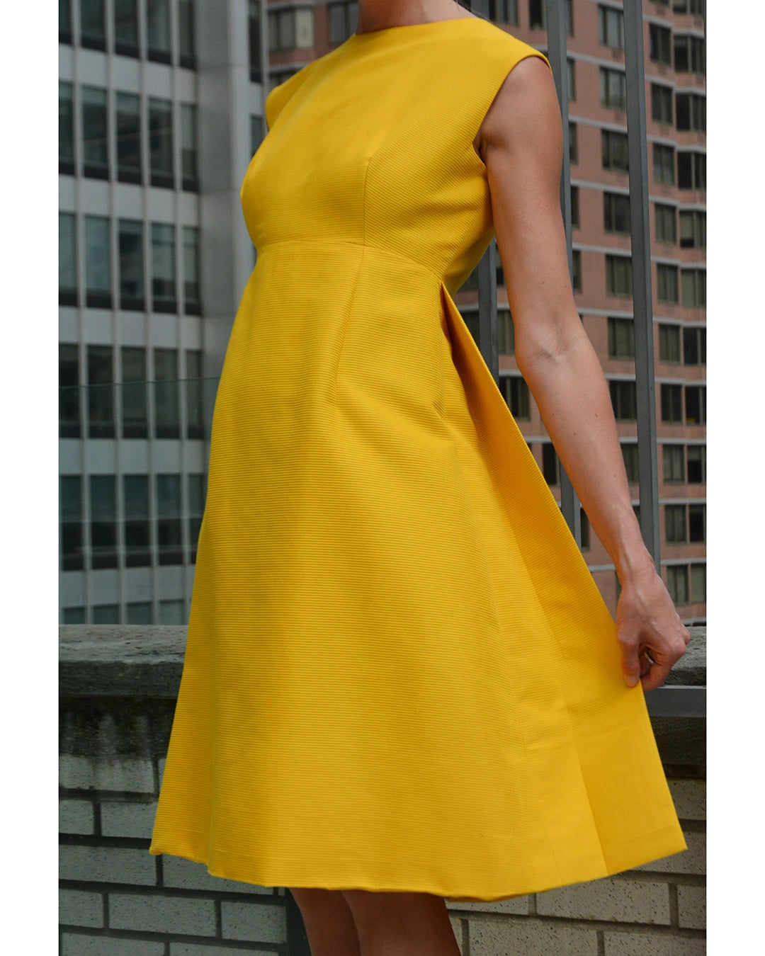 Vintage 1960s Nina Ricci Silk Grosgrain A-Line Dress