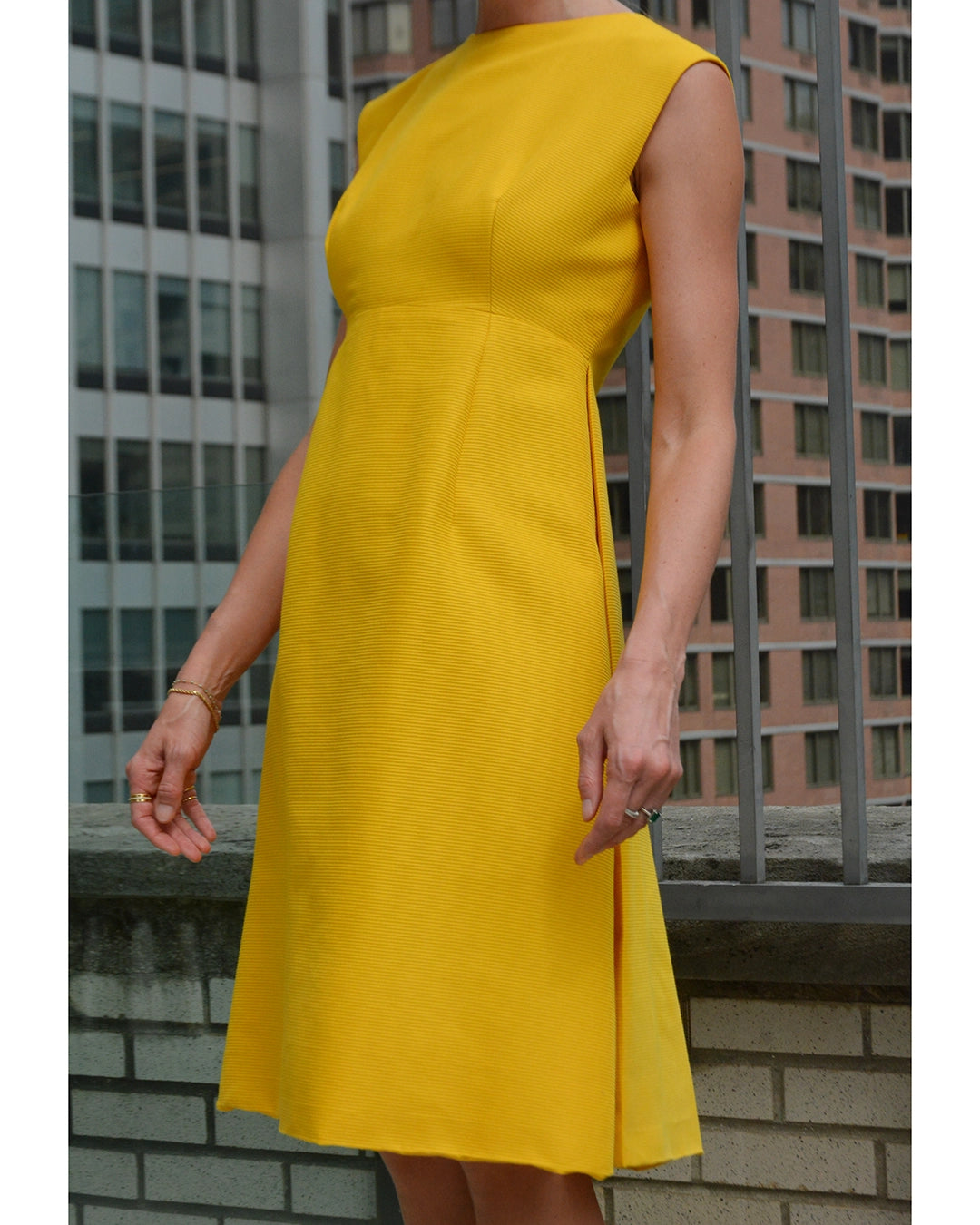 Vintage 1960s Nina Ricci Silk Grosgrain A-Line Dress