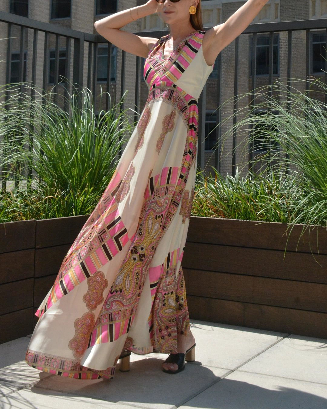 Vintage 1960s Paisley Pucci-Print Jersey Maxidress