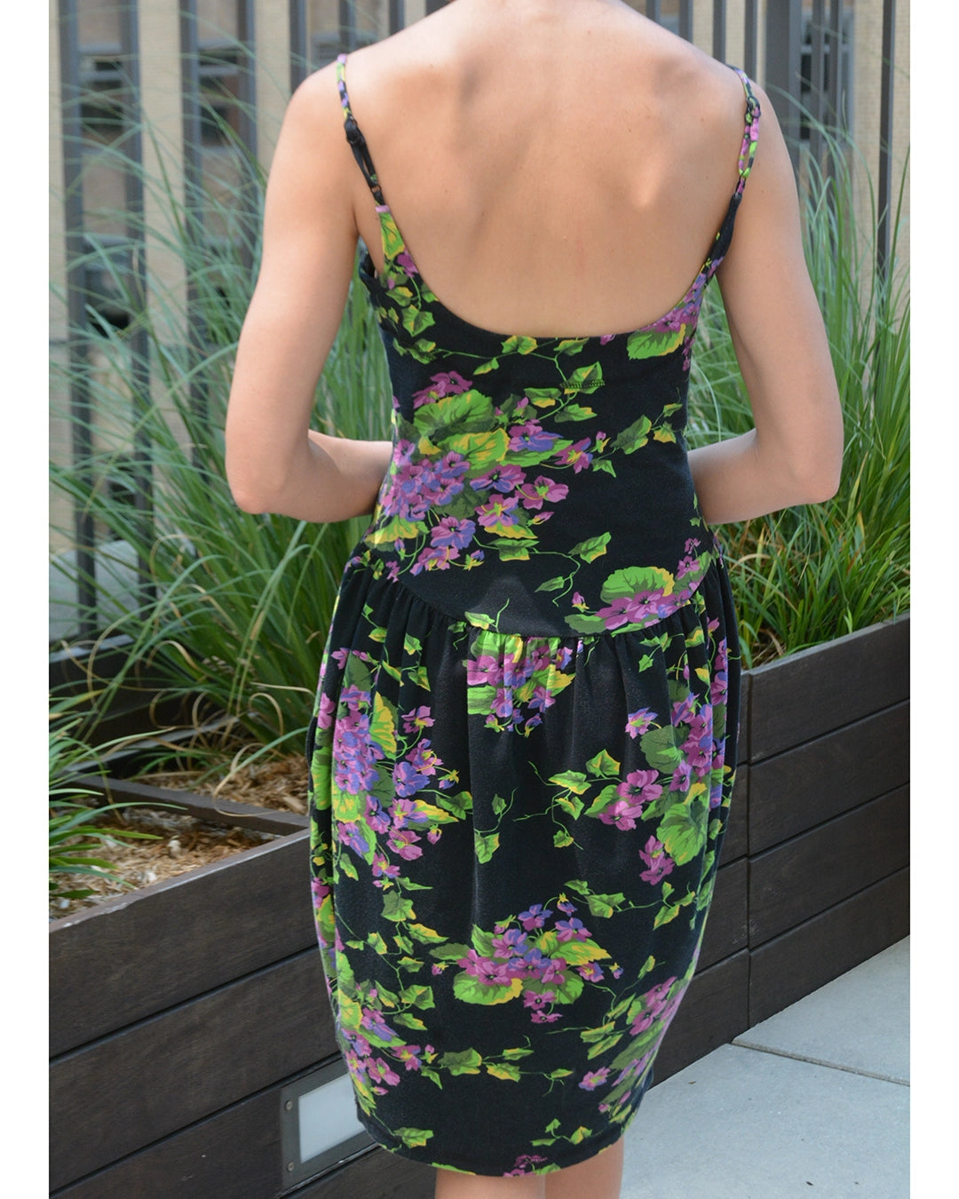betsey johnson green floral dress Vintage Spring 2004 Jersey with Corset-Sty – Very Breezy Option:1/EA | Size : 4