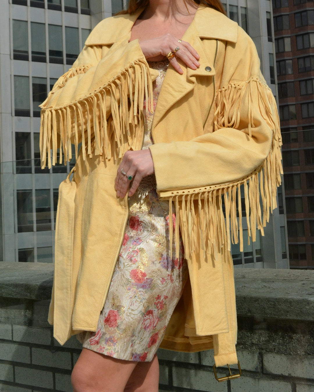 Designer Vintage 90s Suede Fringe Jacket