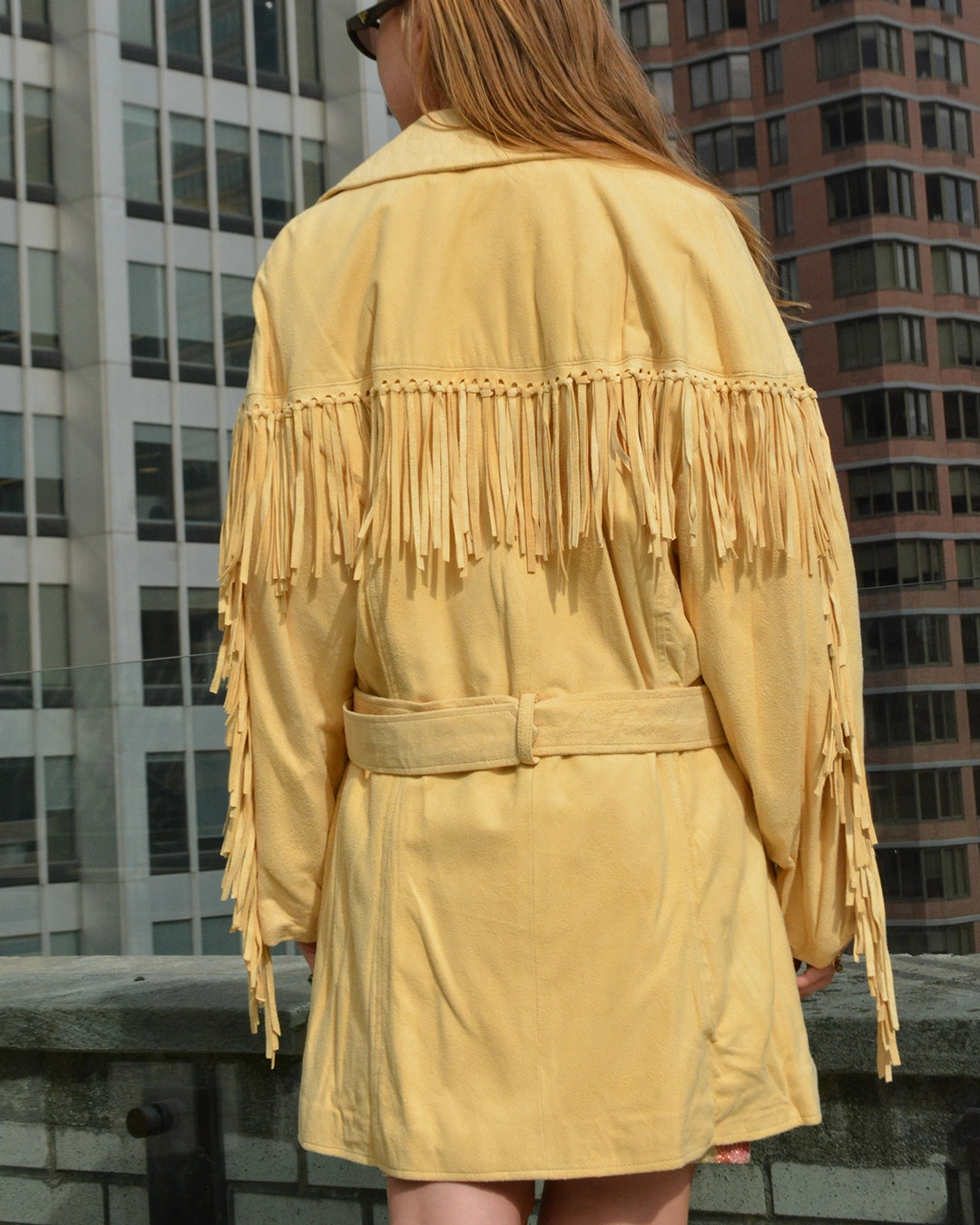 Designer Vintage 90s Suede Fringe Jacket