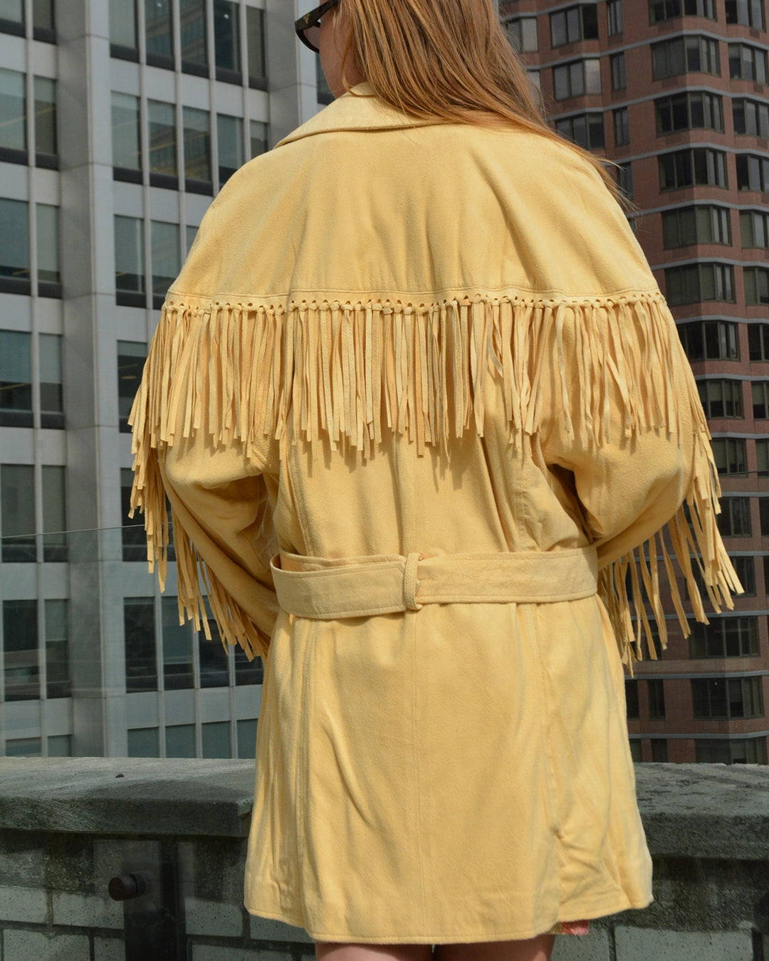 Designer Vintage 90s Suede Fringe Jacket