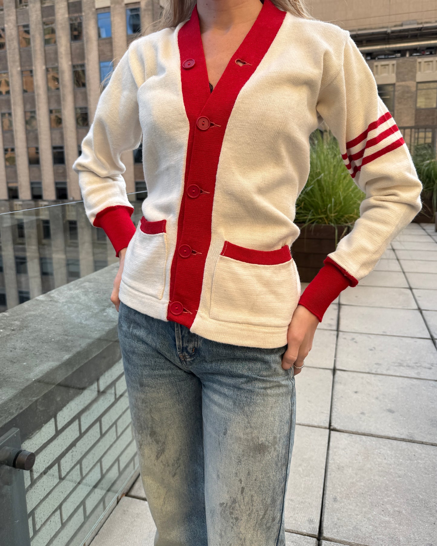 Vintage 1960s Wool Varsity Cardigan