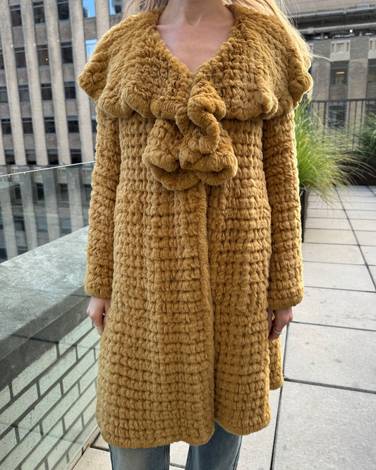 Vintage Sonia Rykiel Knit Rabbit Fur Duster Coat