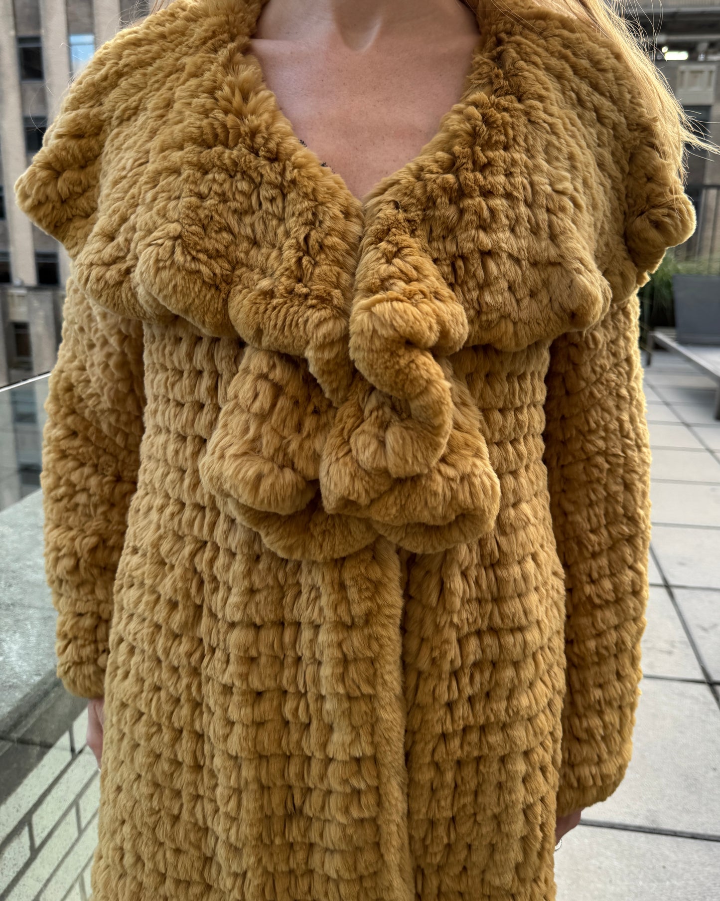 Vintage Sonia Rykiel Knit Rabbit Fur Duster Coat
