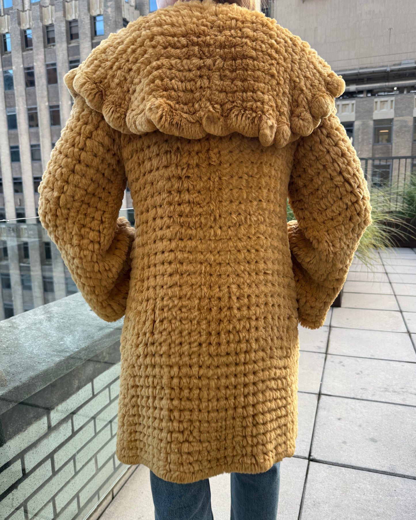 Vintage Sonia Rykiel Knit Rabbit Fur Duster Coat