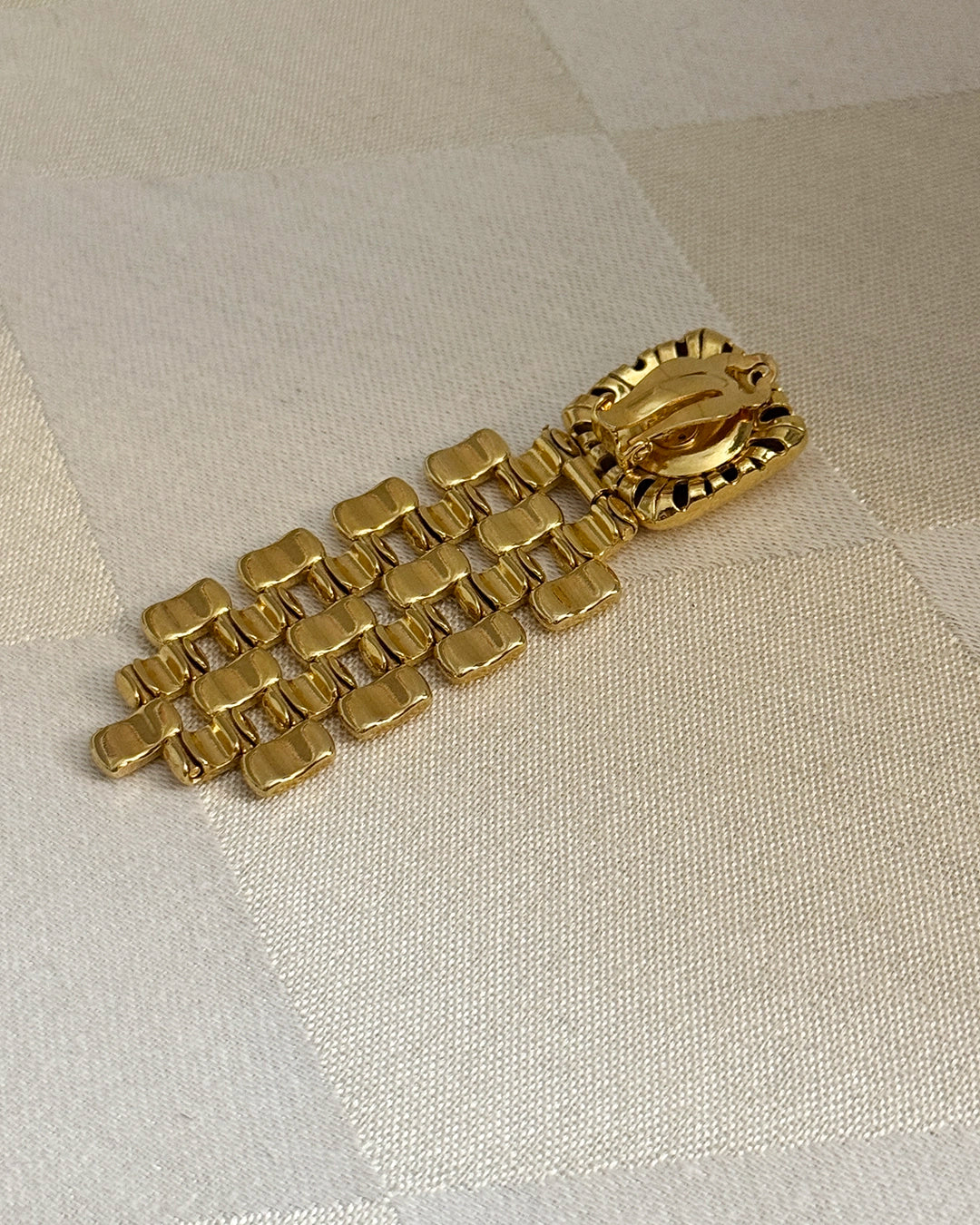 French Vintage 1980s Zoe Coste Gold Chain Earrings