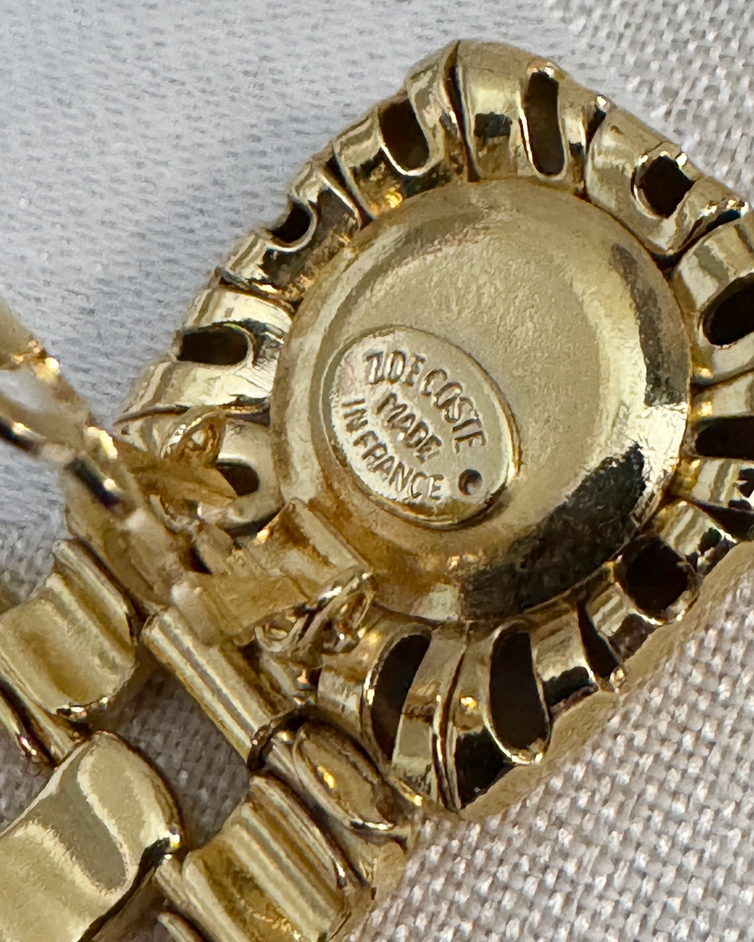 French Vintage 1980s Zoe Coste Gold Chain Earrings