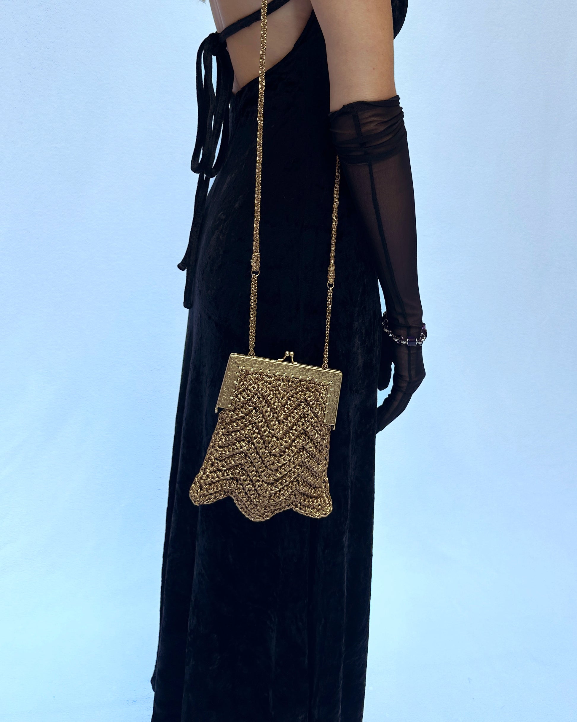 Vintage 1920s-Style Gold Frame Bag – Very Breezy