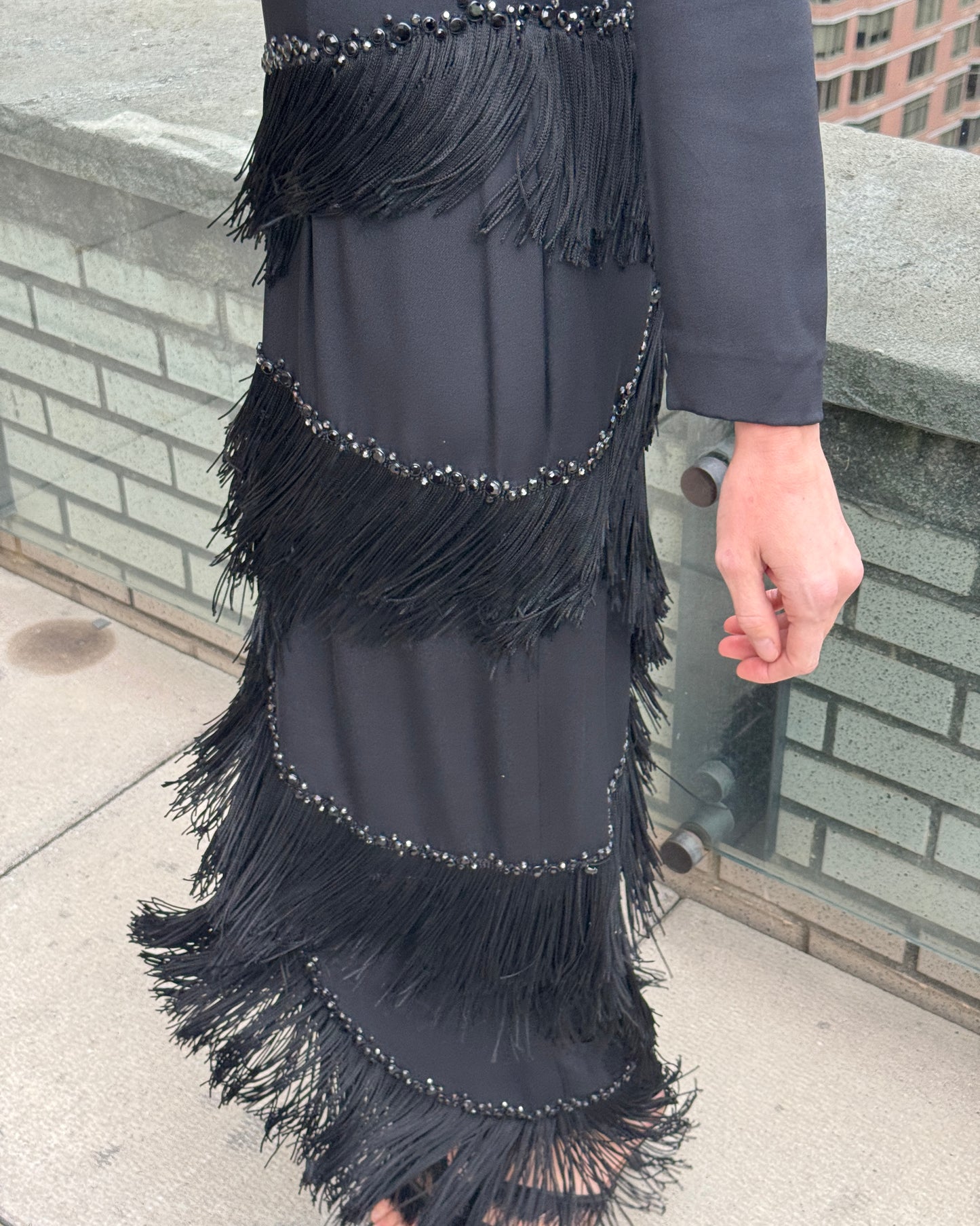 Vintage 1980s Bob Mackie Embellished Fringe Gown