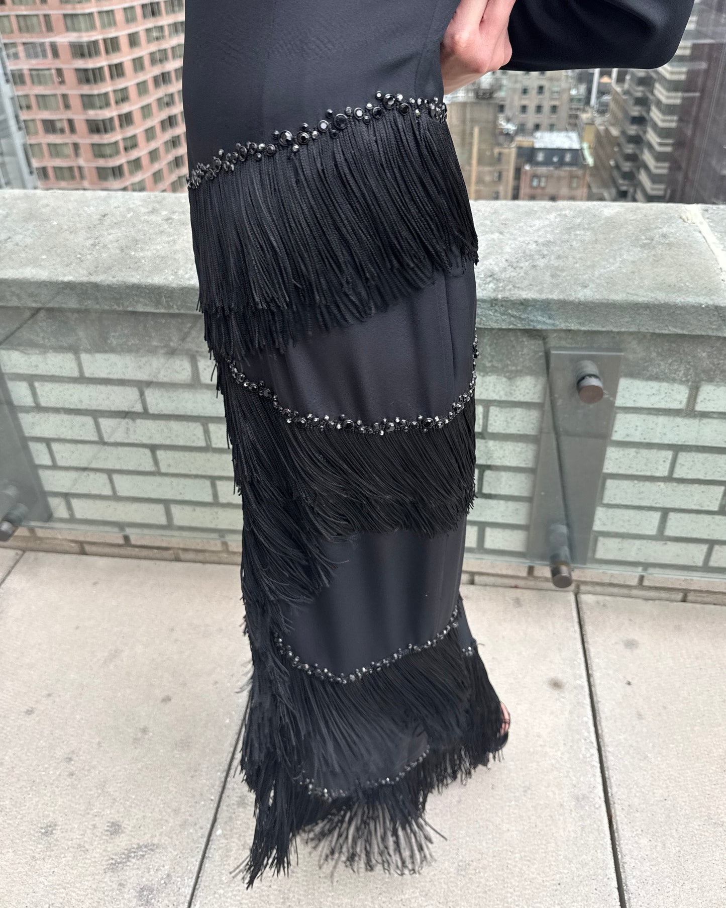 Vintage 1980s Bob Mackie Embellished Fringe Gown