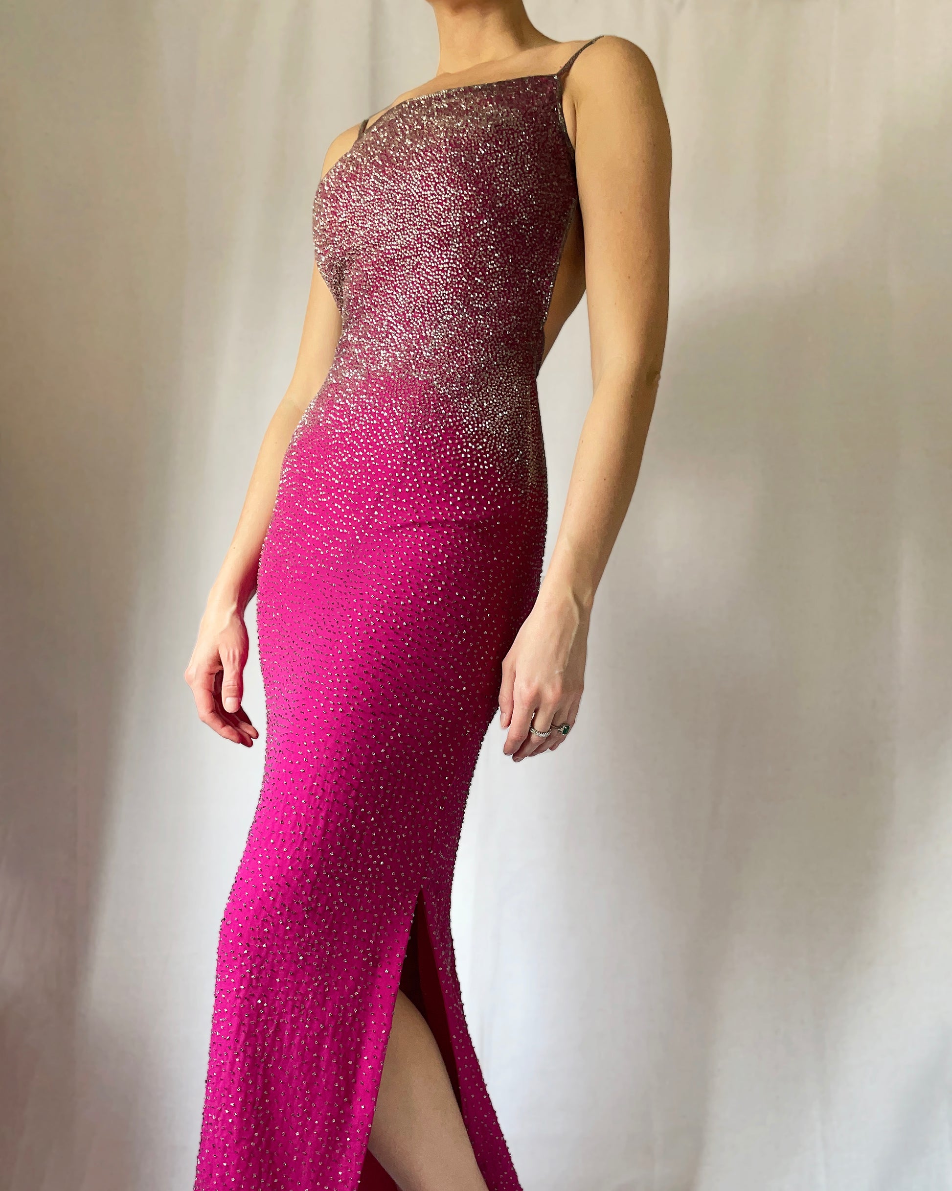 Vintage 90s Beaded Backless Gown Vintage 90s Beaded Backless Gown