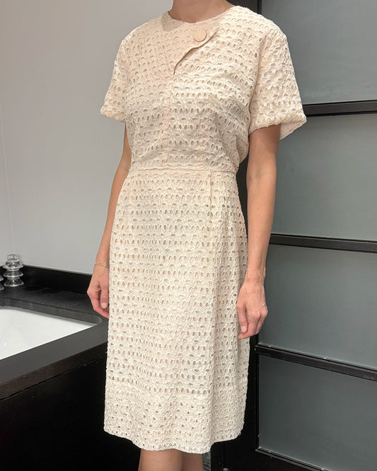 Vintage 1960s Eyelet Cotton Dress
