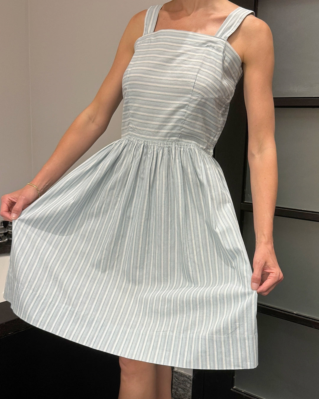 Vintage 1940s Cotton Striped Sundress with Matching Bolero